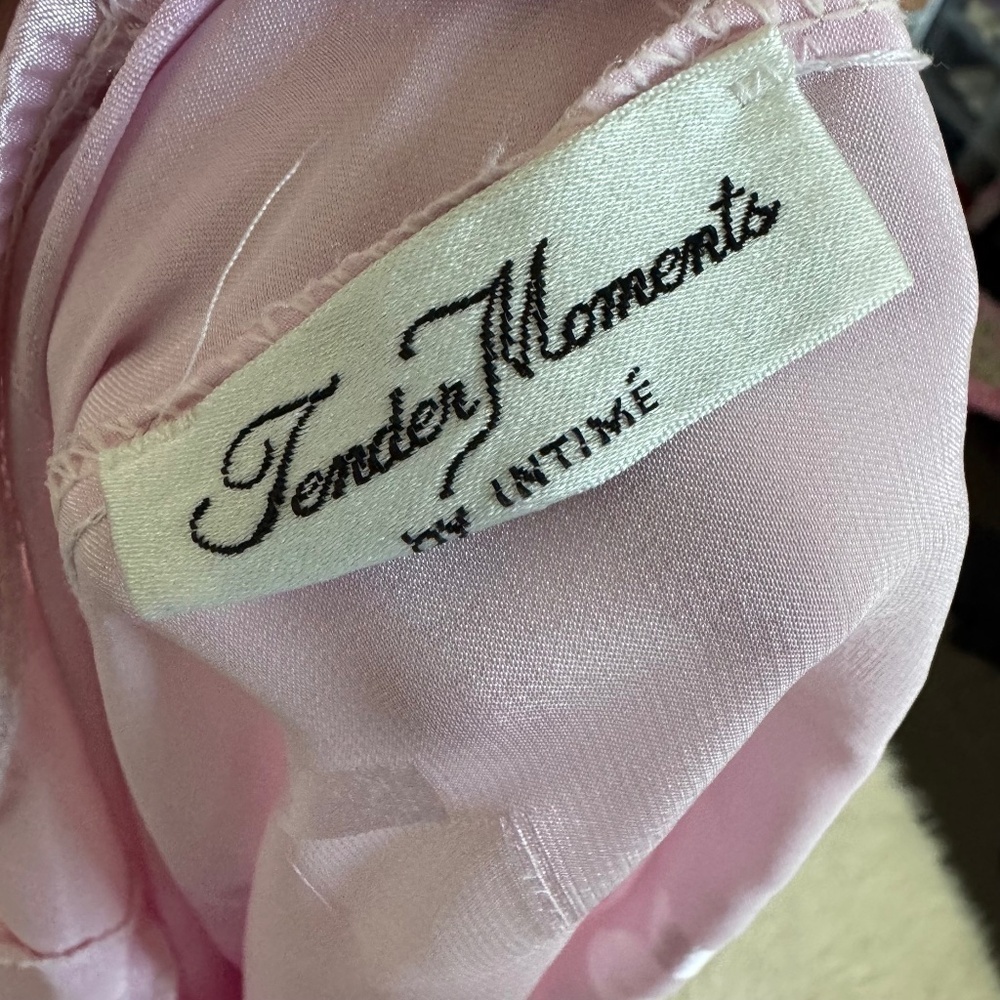 True Vintage Tender Moments Baby Pink Geometric Maxi Slip Size Large - Picture 3 of 4